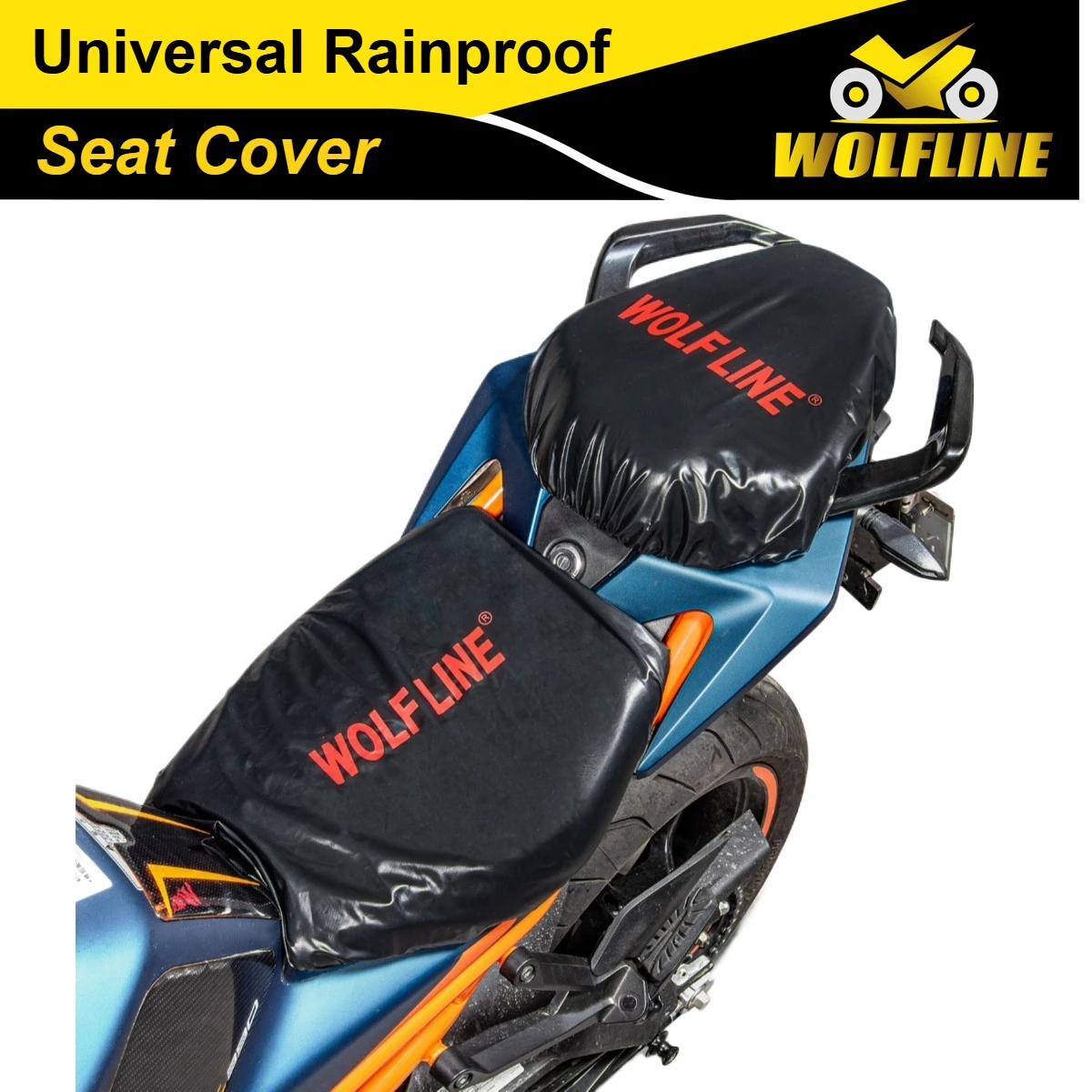 

Wolf Line Motorcycle Seat Cover Rainproof Waterproof Dustproof Outdoor Fit for Saddle Front Rear Cushion Pillion Universal