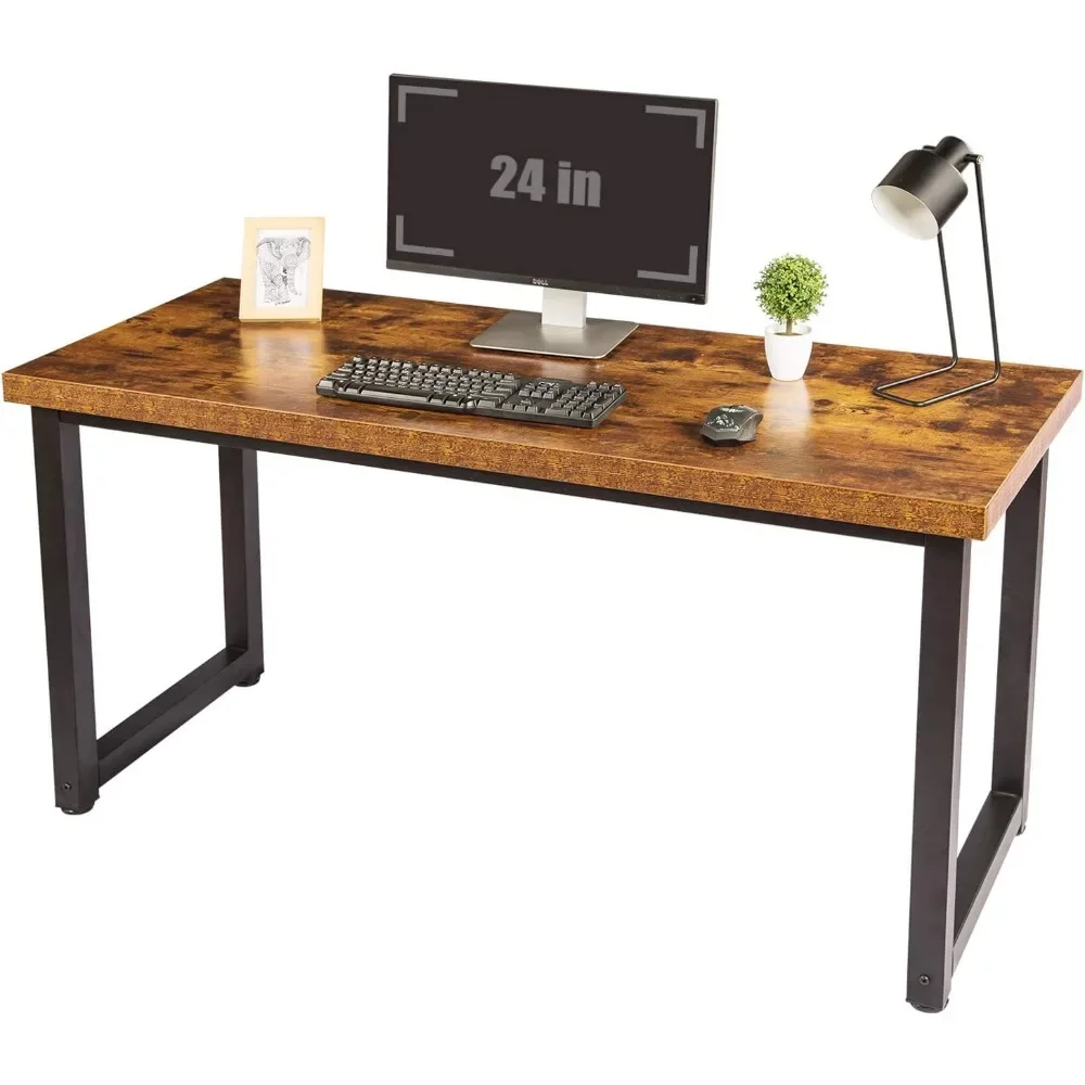 

Big Large Computer Office Desk 59" 1.88" Thickness Desktop Strong enough to support heavy parcelsUp to nearly 400lb Brown