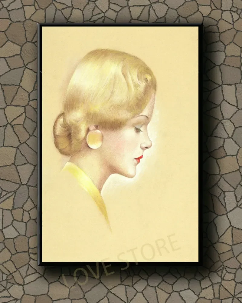 P062 Vintage Beautiful Pin-up Girl Classic Picture 181 Silk Fabric Poster Art Decor Indoor Painting Gift
