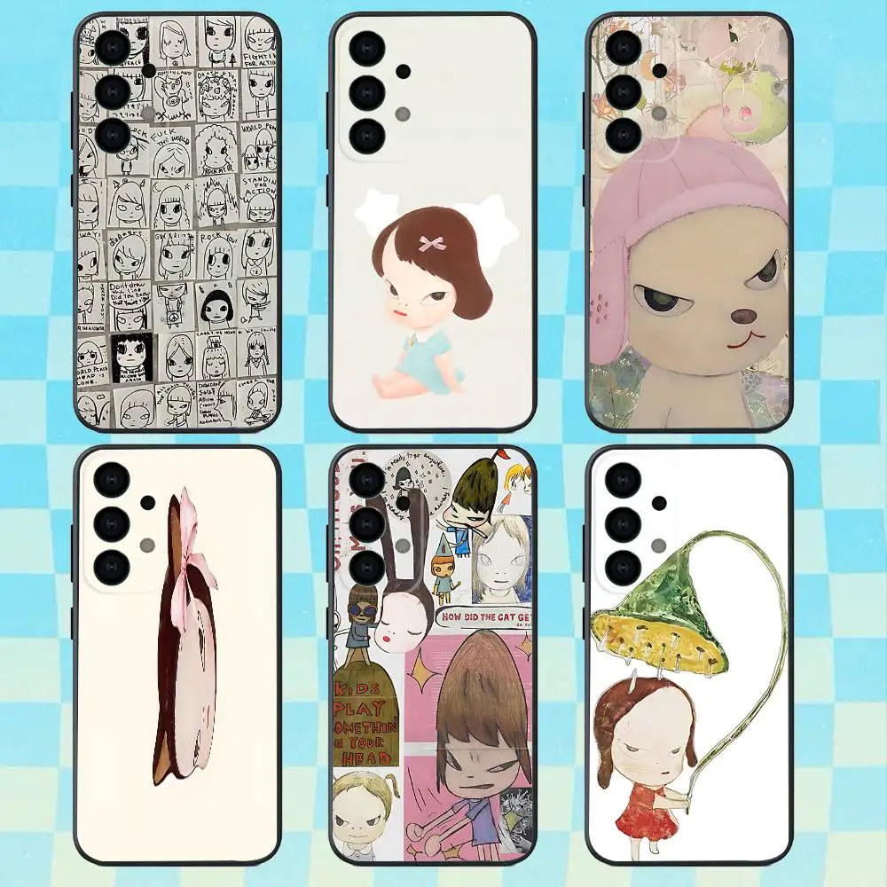 

Y-yoshimoto-Nara Girl cute Phone Case For Samsung Galaxy A73,31,32,72,41,53,52,71,22,5G,Note,J7,8,9 Soft Black Cover