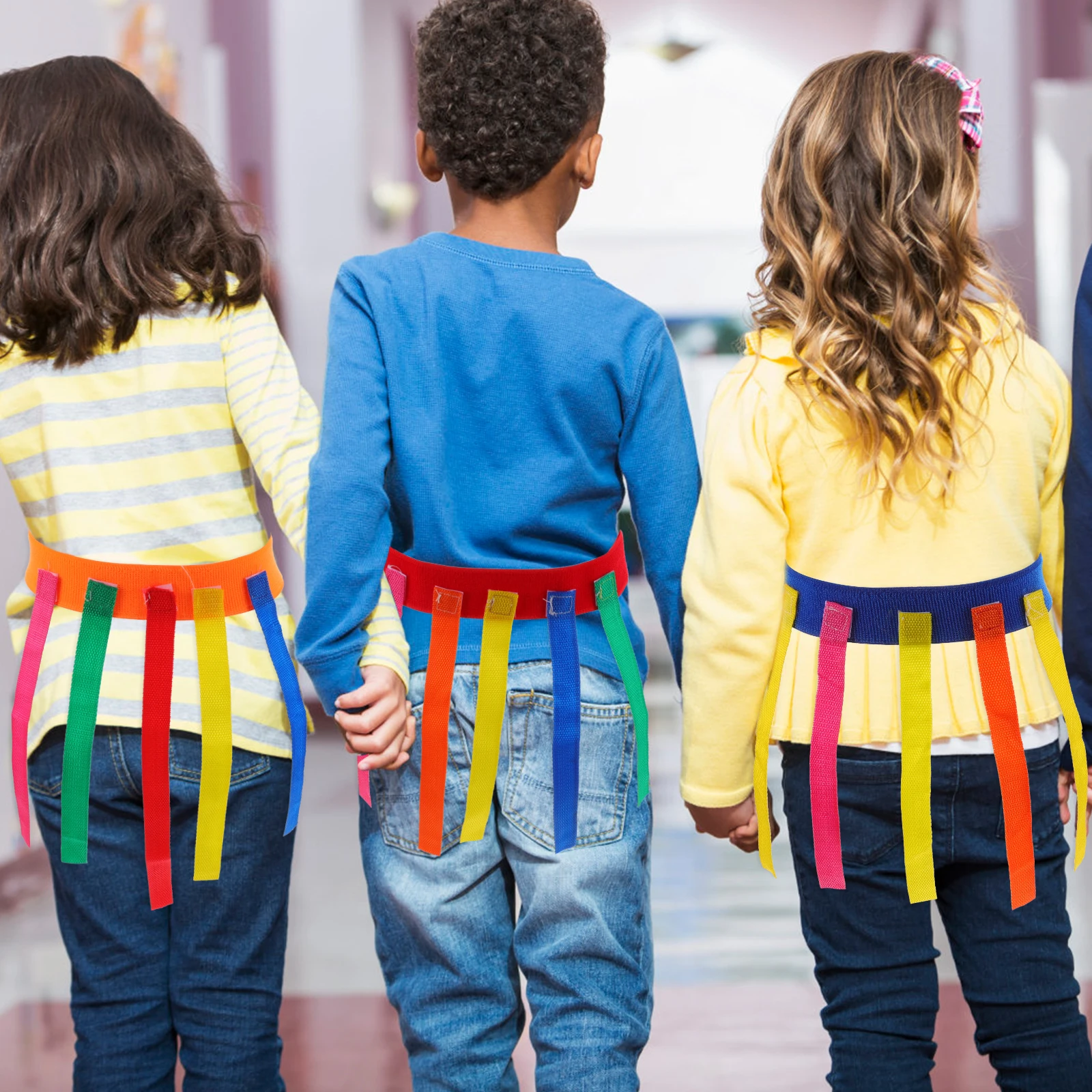

4pcs Tail Pulling Game Props Kids Catch Toy Belts Funny Sports Games Oxford Fabric Safe Toys