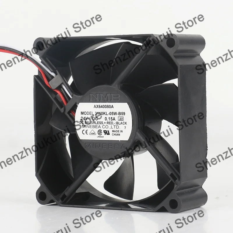 NMB 8025 24V 3110KL-05W-B59 0.15A 80X80X25MM Triangular-shaped three-wire cooling fan