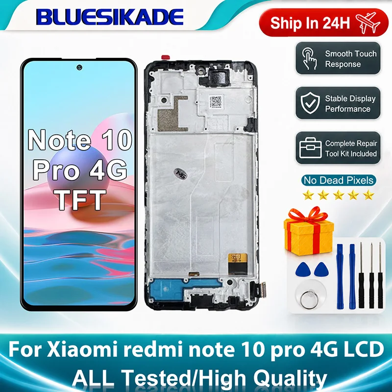 TFT For Redmi Note 10 Pro Display M2101K6G Assembly Parts For Xiaomi Redmi Note 10 Pro 4G LCD M2101K6R 3D Touch Screen Digitizer