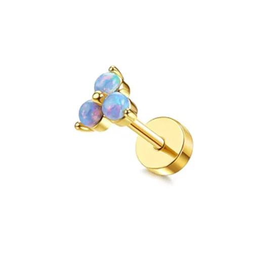 Gold Flat Back Stud Earrings for Women