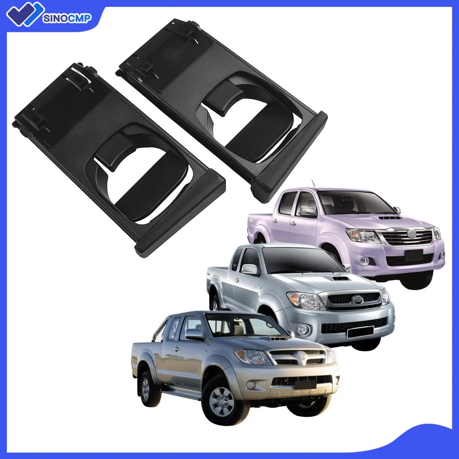 2 шт. подстаканник для Toyota Hilux Vigo SR Pickup Fortuner 2004-2015, сборка Plug Play, черный пластик 55604-0K010