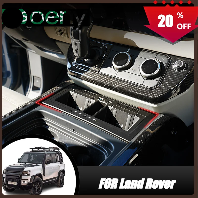 Central control Wireless charging case for Land Rover Defender 90 110 2020-2024 Central control storage box