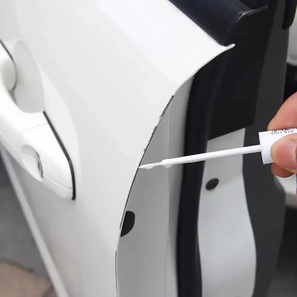 فرشاة قلم إصلاح الخدوش لطلاء السيارات، قلم تحديد طلاء مقاوم للماء، العناية بإطارات السيارة، الحفاظ على السيارات، أسود وأبيض وأحمر وفضي #4
