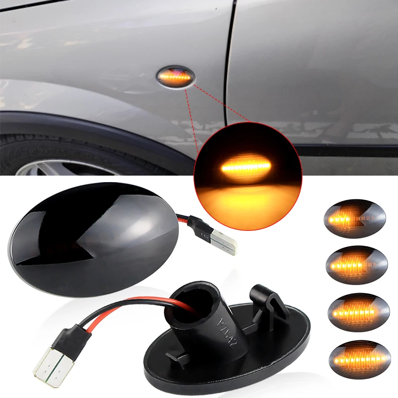 2PCS For Opel Combo C 2001-2011 Tour 2001-2011 Meriva 2003-2010 LED Car Dynamic Side Marker Lamps Indicator Turn Signal Lights