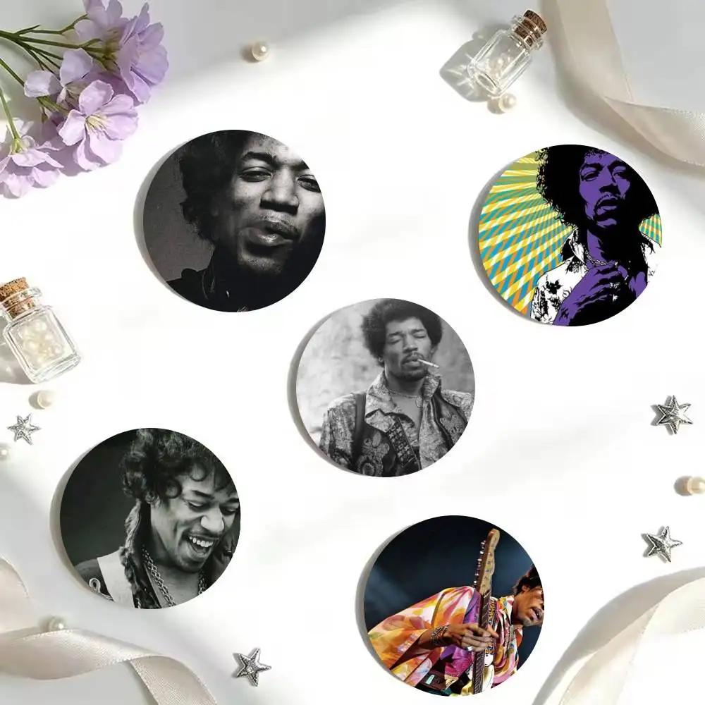 Rock Singer Jimi Badges 25 32 44 58 75 mm Round Cosplay Pin Bag Decor Fans Collect Friends Gifts Brooch Souv