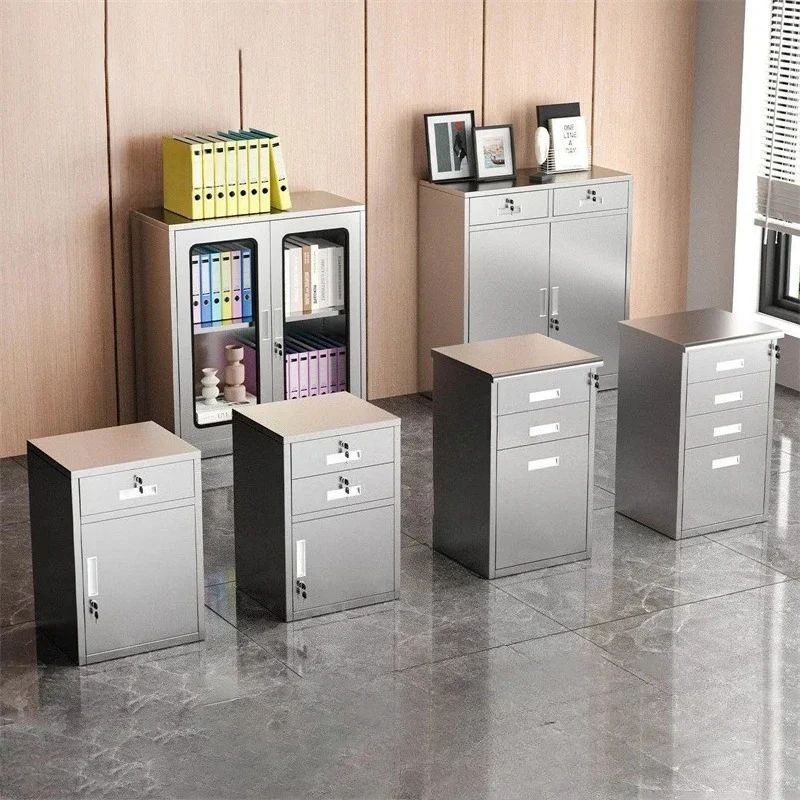& Modern Stainless Steel Storage Cabinet Outdoor File Cabinets with Lock Office Furniture Multifunctional Archival Filing Cabine