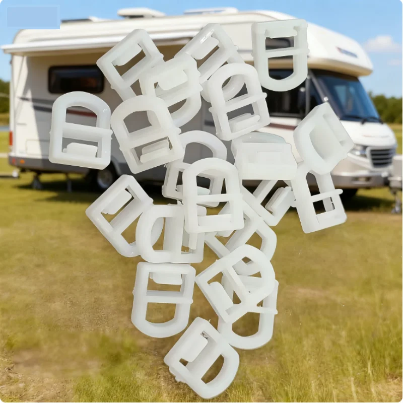 1/40pcs Caravan Plastic Fasteners Clip Motorhome White Plastic Sunshade Curtain Straight Pulley Lifting Ring Hook RV Accessory