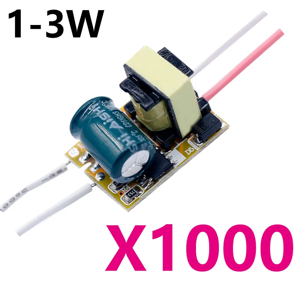 1000pcs 1-3W 300mA Output Voltage AC90-265V LED Driver For LEDs Power Supply module Lighting transformer Converter free shipping