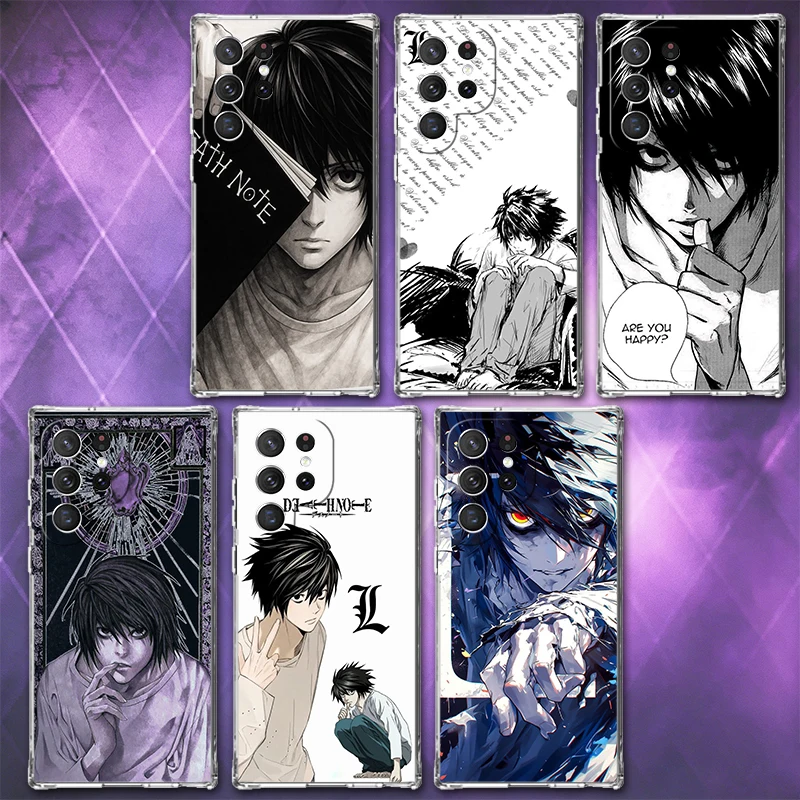 N-Notes D-Deaths L Lawliet Soft Phone Case For Samsung Galaxy S26 S25 Edge S24 S23 Ultra S21 S20 FE S22 Plus + Pattern Back Cove