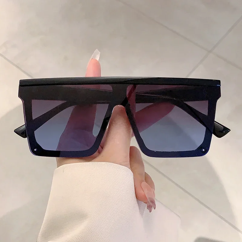 KAMMPT Oversized Square Sunglasses Women Stylish Monoblock Mirror Outdoor Sun Glasses Trendy Fashion Brand Design Anti-UV Shades