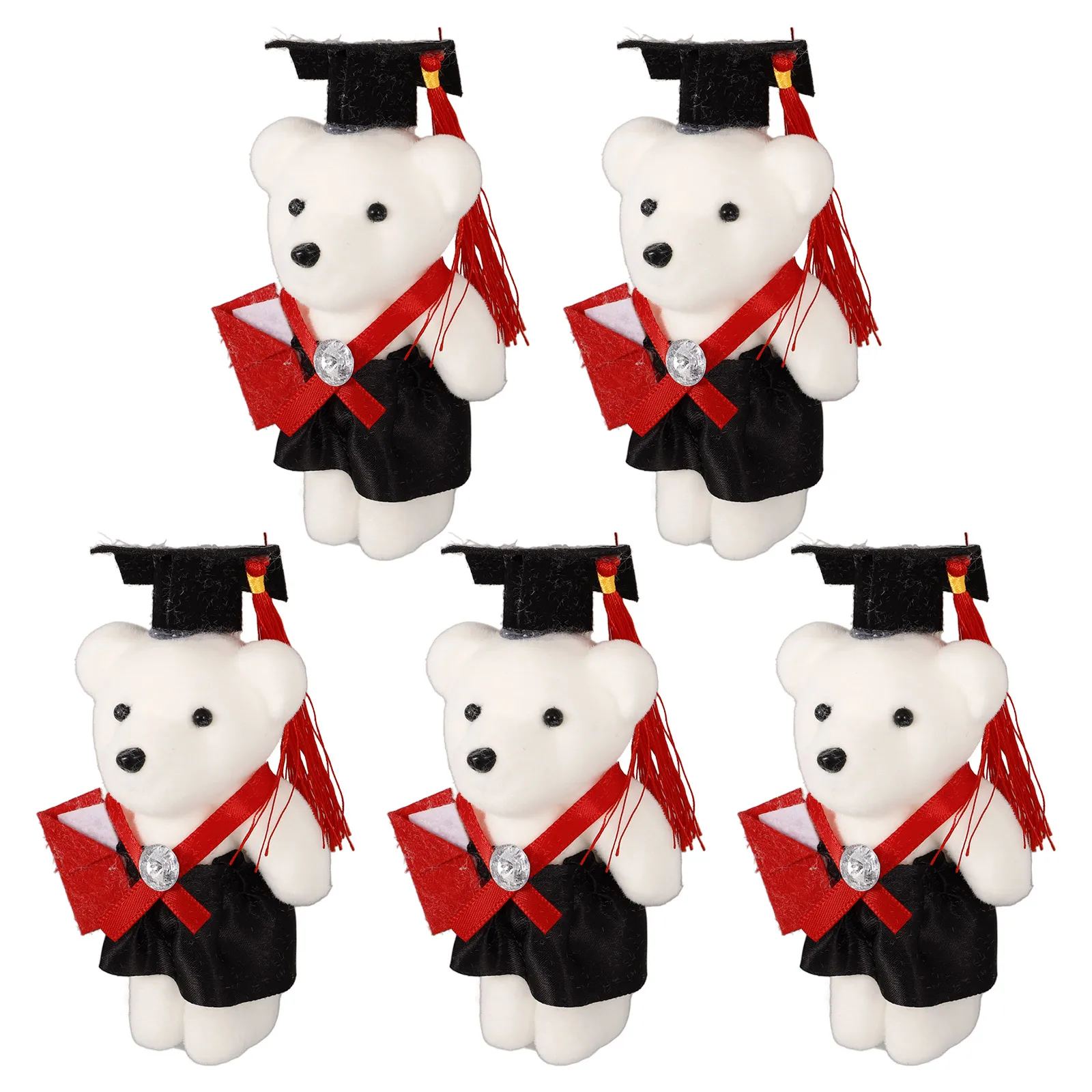 

5 Pcs Ornaments Doctor Bear Bouquet Materials Graduation Girl Bears Stuffed Congrats Animal Toys