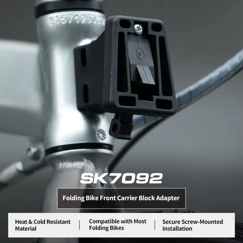 Rhinowalk X Ridgeloop Front Carrier Block Adapter Pig Nose Bag Mount for Brompton Dahon Folding Bike Aluminum Alloy Front Rack