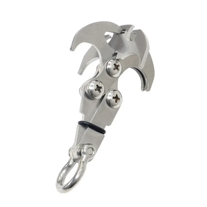 Folding Gravity Grab Hook Outdoor Rock Climbing Rescue Claw Survival Mountaineering Hook Tool Multifunctional Stainless Steel