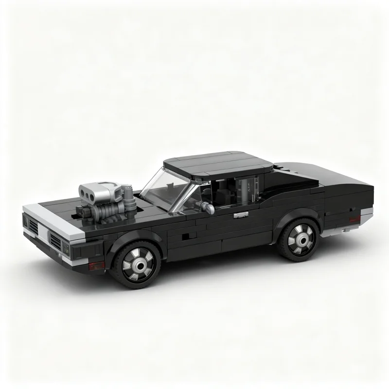 358pcs MOC City Champions Dom's Charger - The Fast & The Furious SUSPENSION & INTERIOR MOD Model Building Blocks Brick Craft
