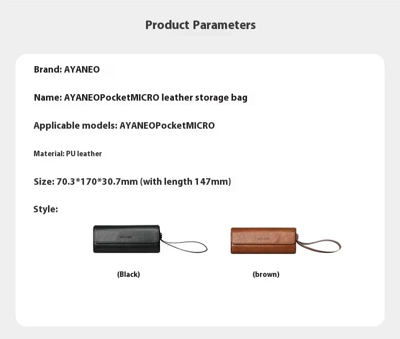 Étui de Protection pour AYANEO Pocket MICRO système de Console de jeu UMPC Original Mini ordinateur portable sac de rangement en cuir personnalisé en cuir PU