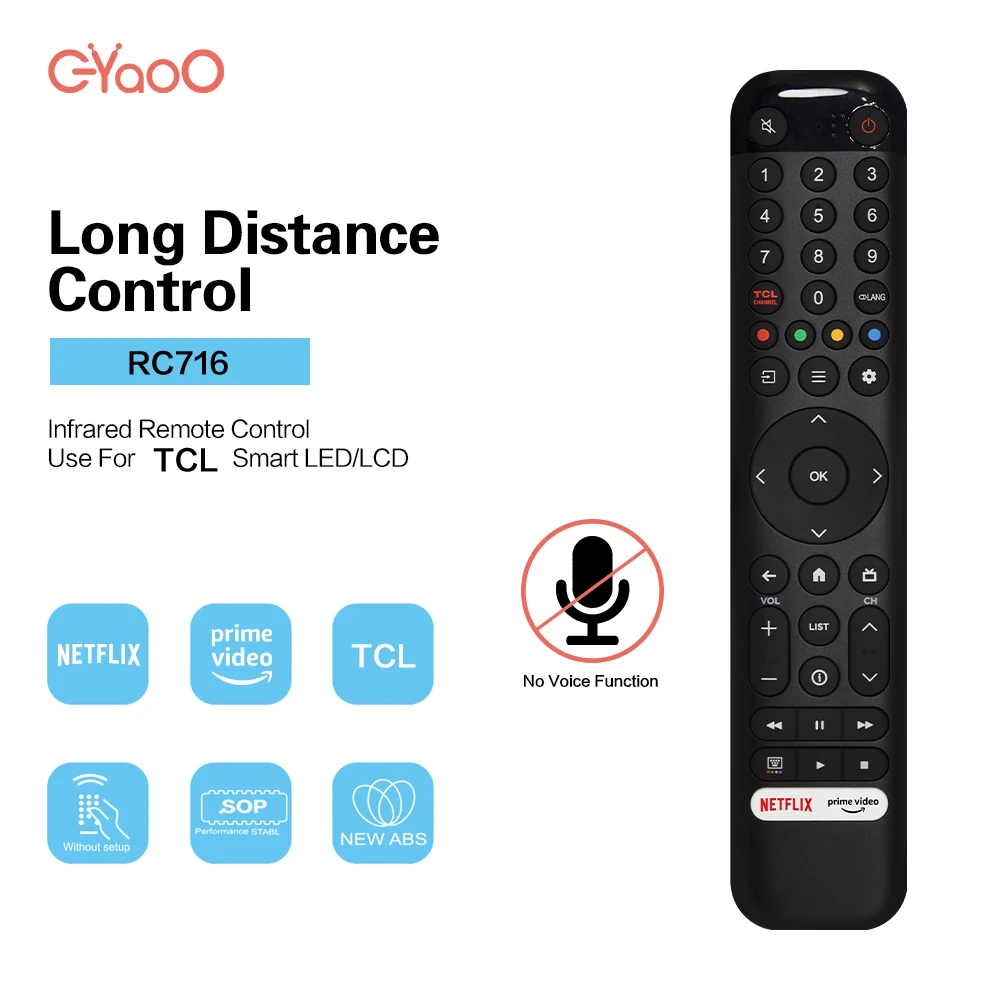 RC716 CMI5 For TCL Compatible With TCL C Series P Series V Series Remote Control Without Voice Function