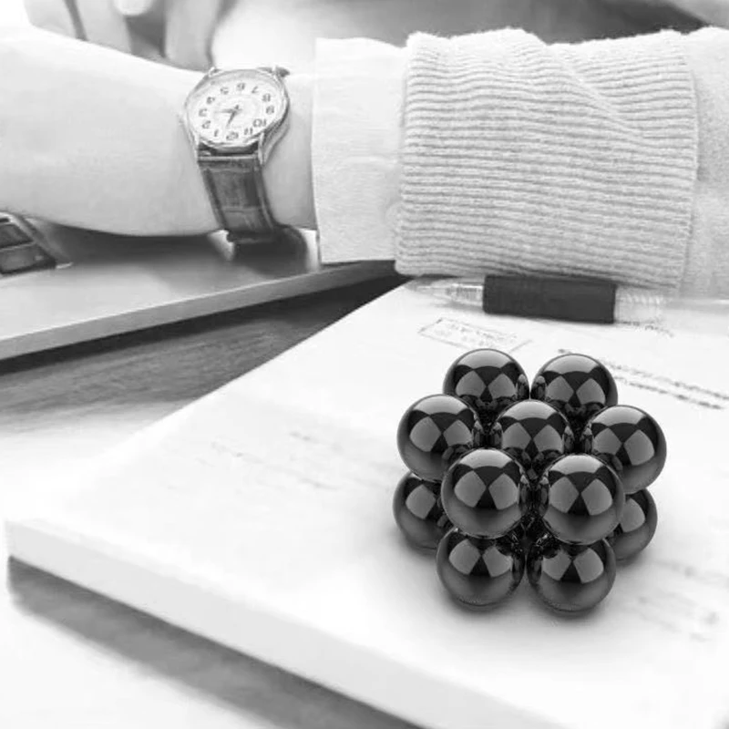 13mm Colorful Black Polishing Ball Therapy Magnetic Bracelet Beads Palm Stone Fridge Magnet Game Men Jewelry DIY