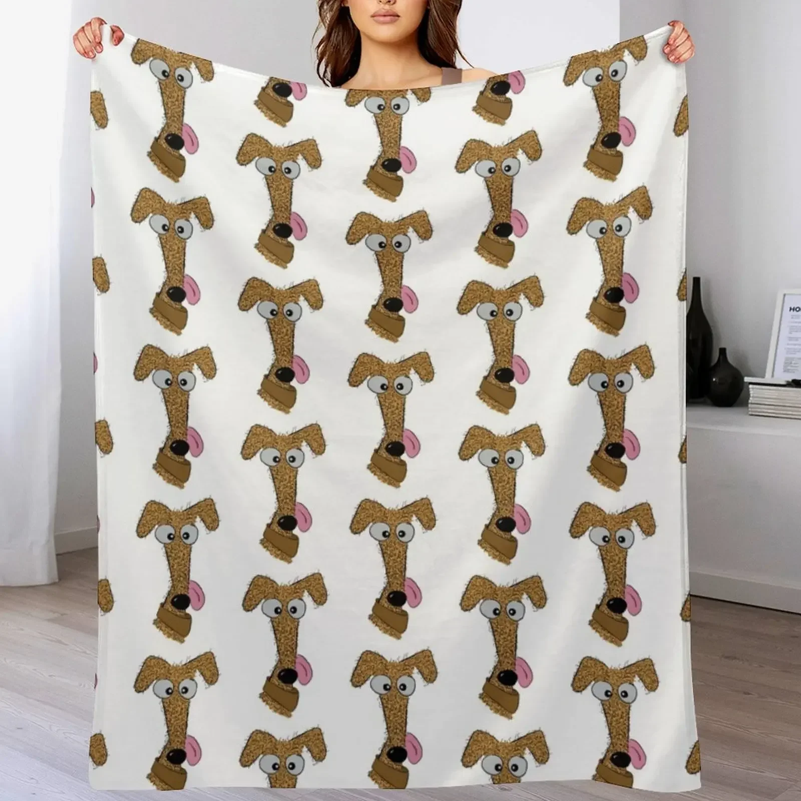 

Curly Coated Fawn, Tan, Brown Lurcher Throw Blanket Camping warm winter for sofa Kid'S Blankets