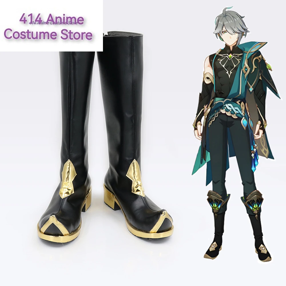 GAME Genshin Impact Alhaitham Cosplay Shoes Boots Anime Halloween Party Costumes Accessory Custom Made Women Men Long Boots