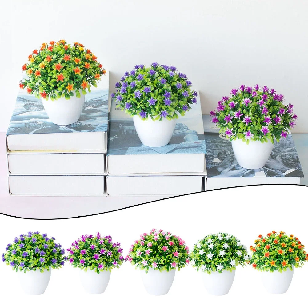 Home Garden Fake Flower Simulation Flower Plastic Flower Simulation Potted Bonsai Decoration Bedroom Decoration