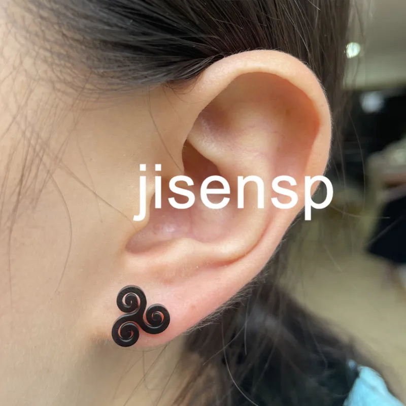 Lovely Stainless Steel Dog Paw Earrings for Women Girls Small Chemistry Atom Earings Star Moon Skull Music Ear Studs Accessories