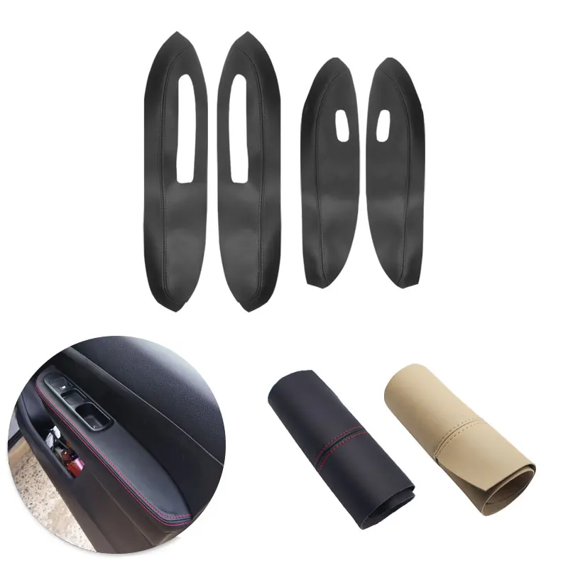 For Peugeot 307 2004 2005 2006 2007 2008 2009 2010 2011 2012 2013 Car Door Handle Panel Armrest Microfiber Leather Cover