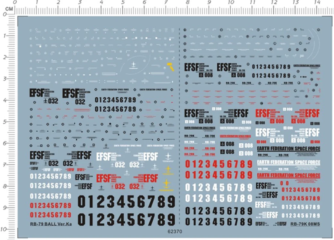 ملصق منزلق مائي لـ Gundam HG RB-79 Ball Ver.ka RB-79K 08MS GDM أطقم منمذجة 62370