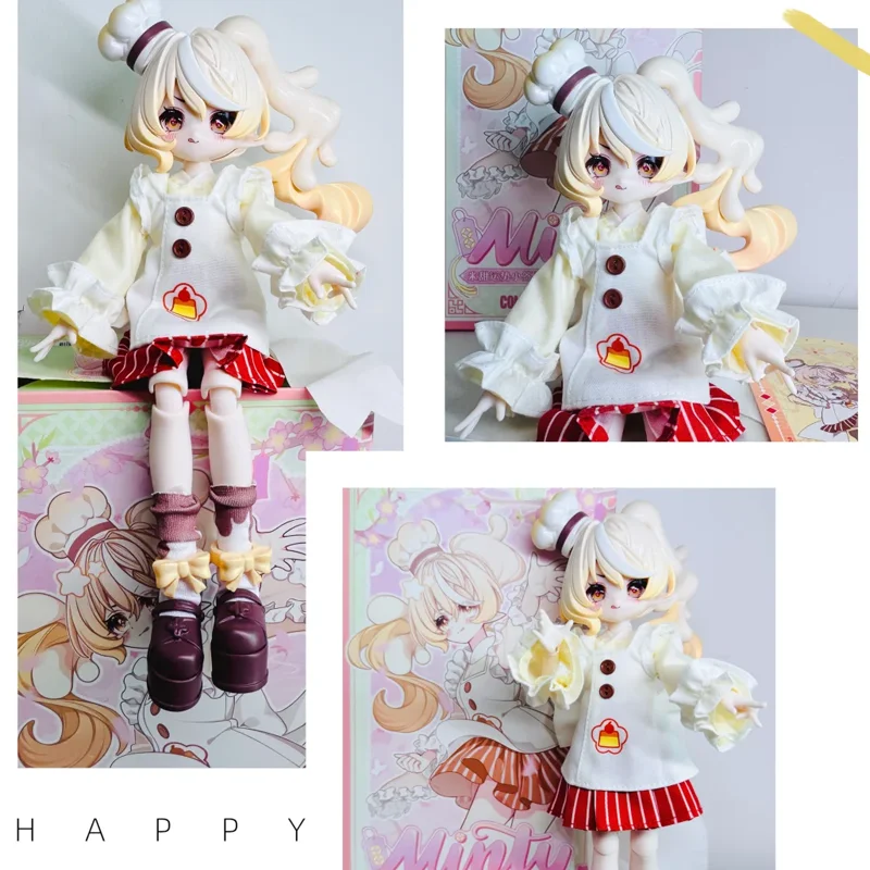 

COME4FREE MINTY Fortune Sign Spirit Series 3 1/8 BJD Doll Posable Action Figure Dress Up Collectible Blind Box Gift For Girls