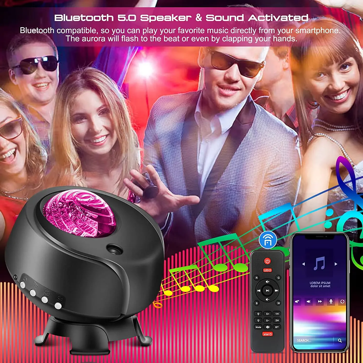 Proiettore Galaxy che cambia colore, luce notturna Nebulosa Aurora con proiezione di cielo stellato Luce d'atmosfera 16 RGB per l'arredamento della camera da letto di casa