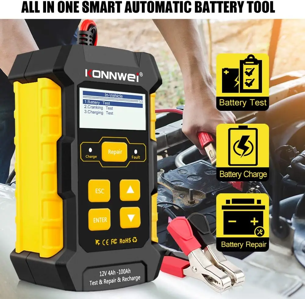 جهاز اختبار شاحن بطارية السيارة ، ماسح OBD2 ، KW510 ، KW850