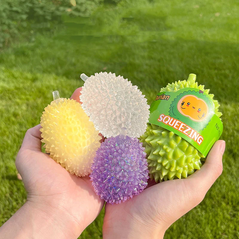 Novelty Light Transformation Simulation Durian Maltose Pinching Venting Fruit Pressure Ball Toy Funny Ornaments Creative Gifts