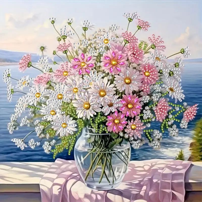 

DIY Beautiful flowers 5D Special Shape Diamond Art Kits for Beginners,Diamond Art Painting Kits for Home Wall Decoration Gift