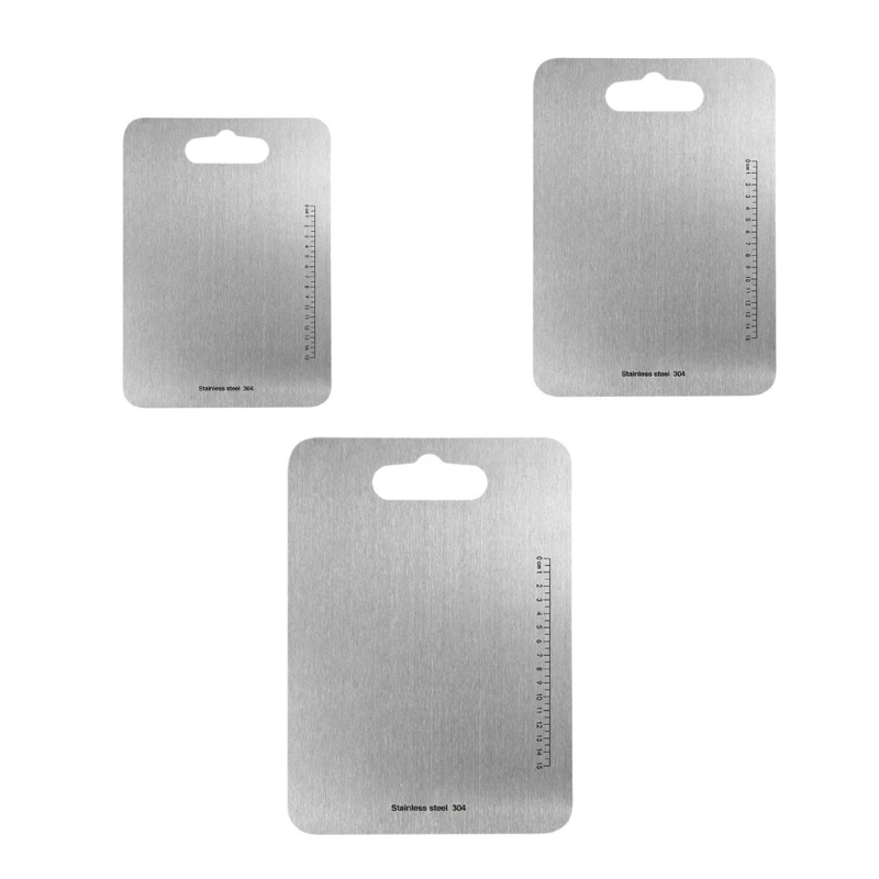 N0HB Double Side Stainless Steel Cutting Board for Enhancing Kitchen Productivity