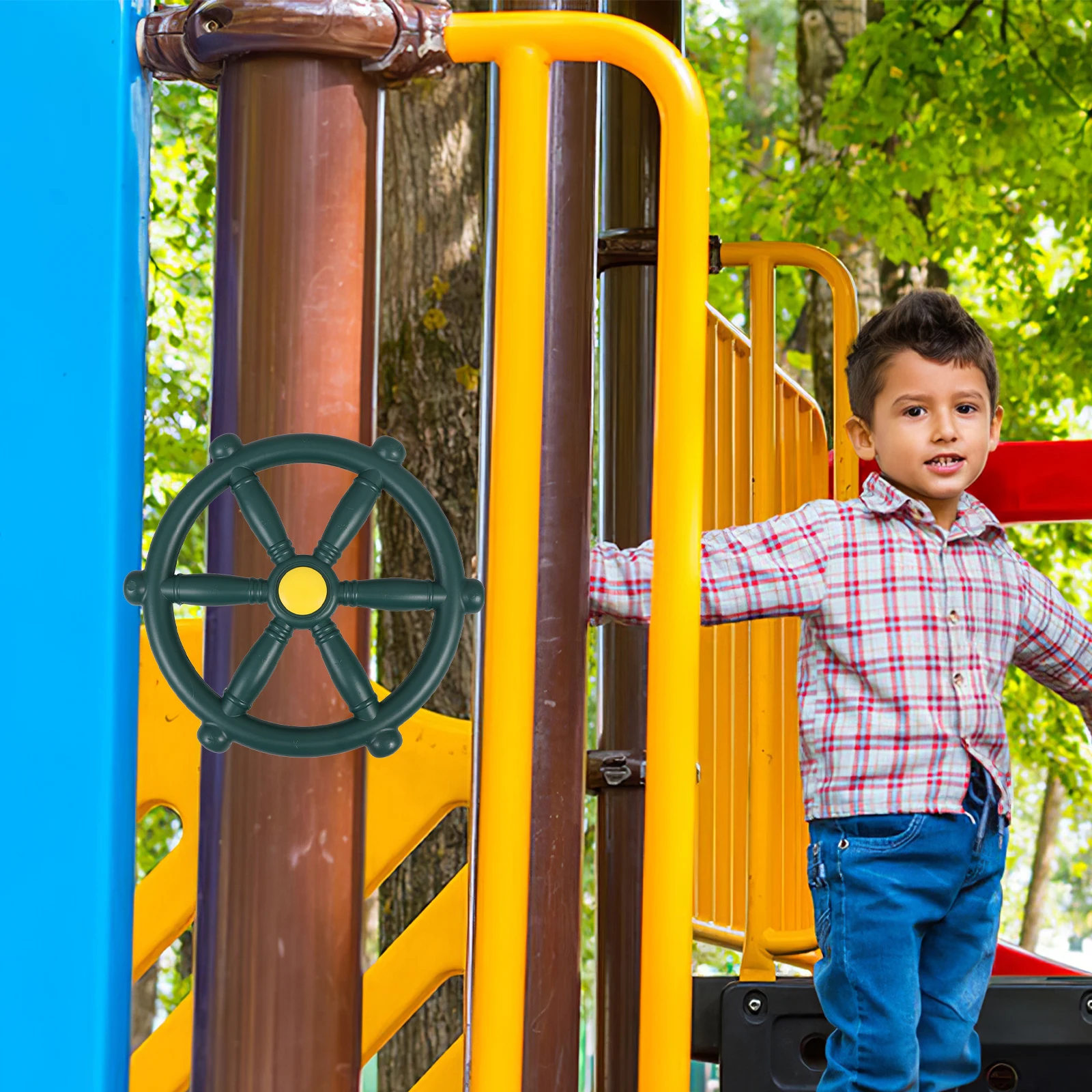 Achtertuin Piratenschip Stuurwiel Stevig Plastic Schommelbevestiging Onderdeel Buitenspeelset Speeltuin Schommel Vervangingswiel