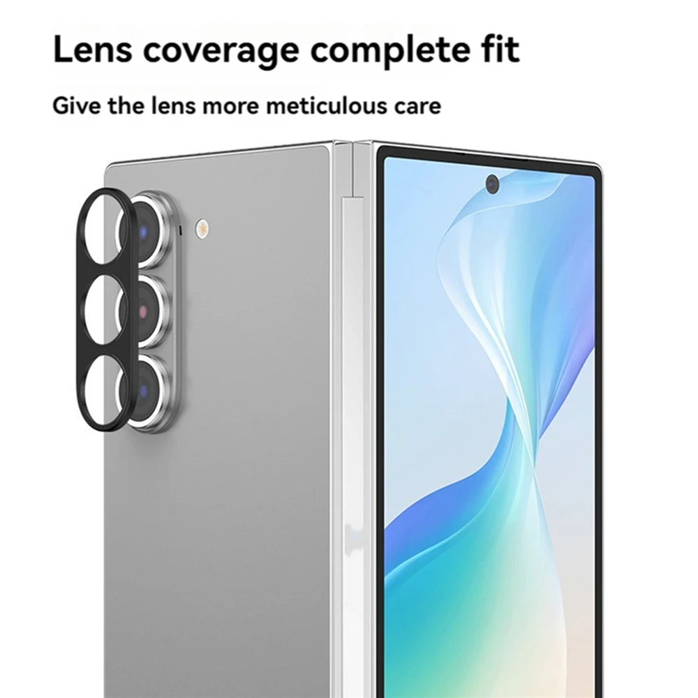 1pc Metal Frame Frosted Lens Sticker Lens Film Polished Lens Protector for Samsung Galaxy Z Fold6 Phone Accessories