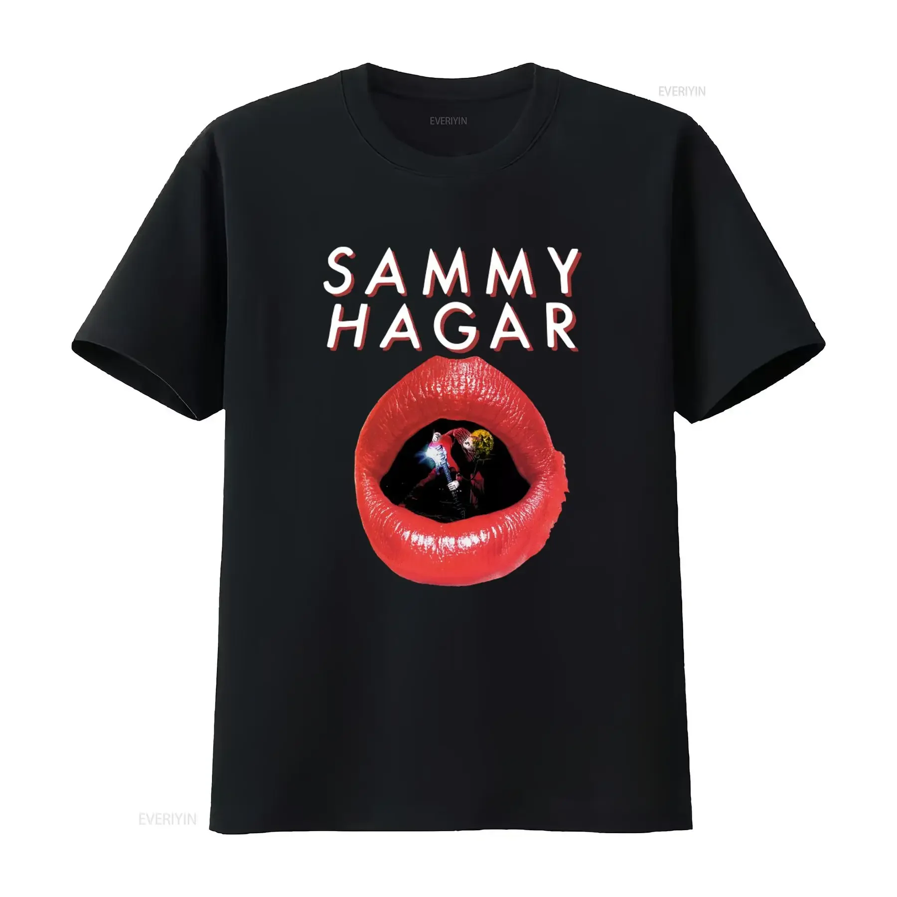 Sammy Hagar 1983 Red Rocker Tour T Shirt Print Front 6S3305 Long or s Music Lover vintage Washed Unisex Slightly Stylish homme