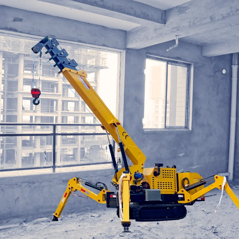 Factory Price 3 Ton Spider Crane 360 Degree Telescopic Spider Crane Boom Lift Folding Track Spider Crane for Construction Works