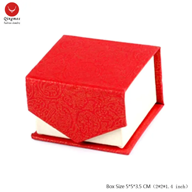 

Qingmos Wholesale 10X Square 5*5*3.5 CM (2*2*1.4 inch) Multi Purpose China Red Earring Ring Box Jewelry Displays Box Gift Box