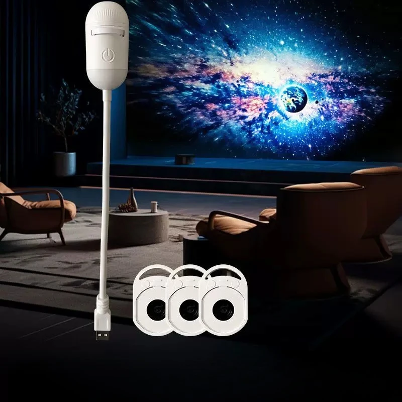 Starry Sky Galaxy Projector Night Light, Romantic Moon Atmosphere Lamp, Bedroom Bedside Sleep Light for Gift