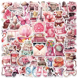 10/50pcs Vintage rosa Mädchen Dekoration Graffiti Aufkleber DIY Tagebuch Koffer Sammelalbum Telefon Laptop Gepäck Kawaii Aufkleber Aufkleber