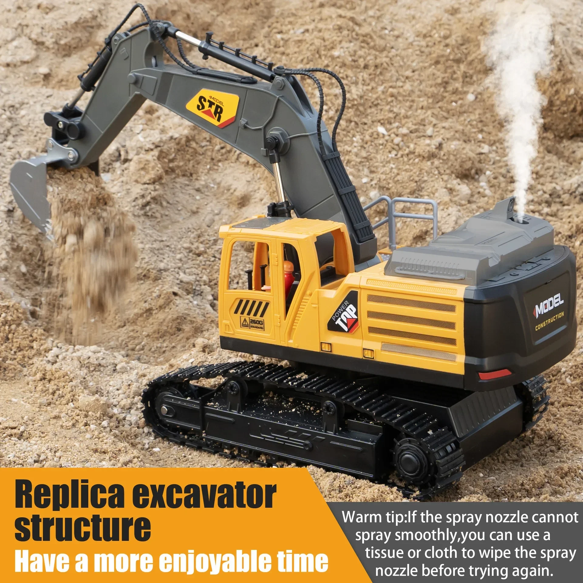 2.4G, 11-channel Alloy Remote Control Excavator, Can Dig The Toy Engineering Car, Send Children Christmas & Birthday for Kids