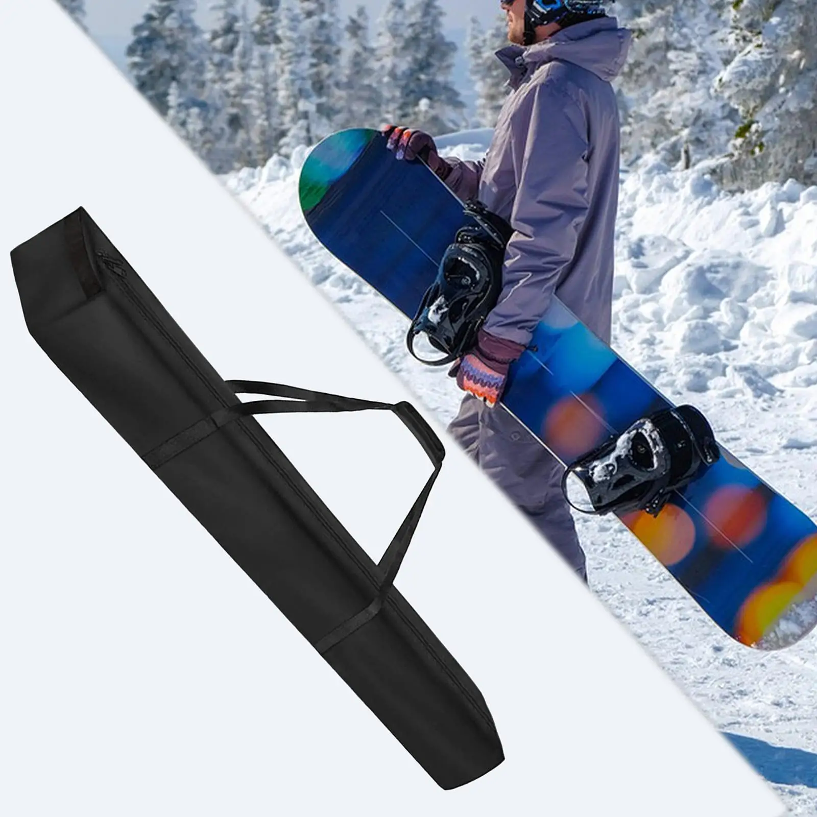 Ski Bag Ski Carry Bag Water Resistant Ski Sleeve Ski Travel Bag with Handle for Skateboarding Outdoor Winter Sports Equipment