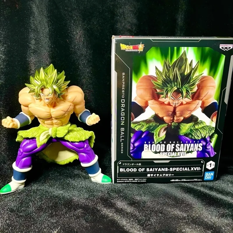 В наличии оригинальная фигурка Bandai Banpresto Dragon Ball Z Blood Of Saiyans Specialxvii Broly, аниме-фигурка, модель, коллекция игрушек из ПВХ, подарок