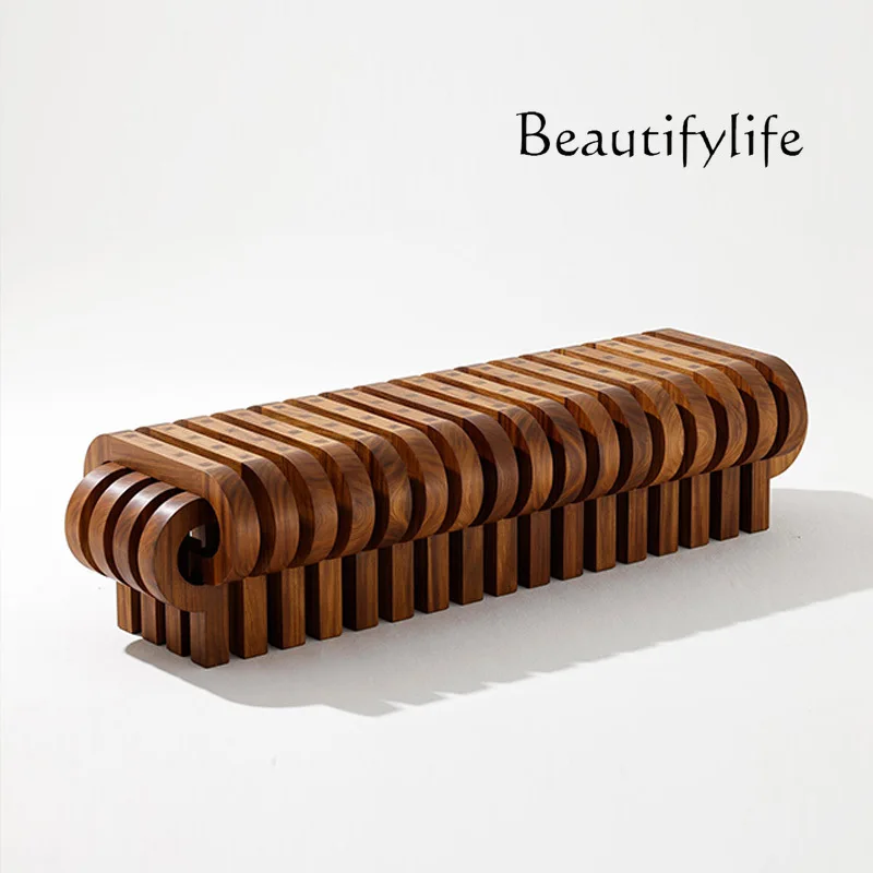 XX-SOutdoor leisure stool project Hotel office furniture custom medieval style bench Solid wood sofa stool