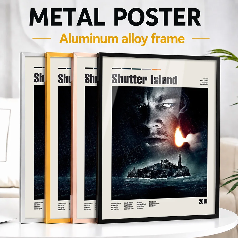 Shutter Island Movie Framed Metal Print Customized Screen Tribute Wall Art Designed For Entertainment Lounge And Story Lovers