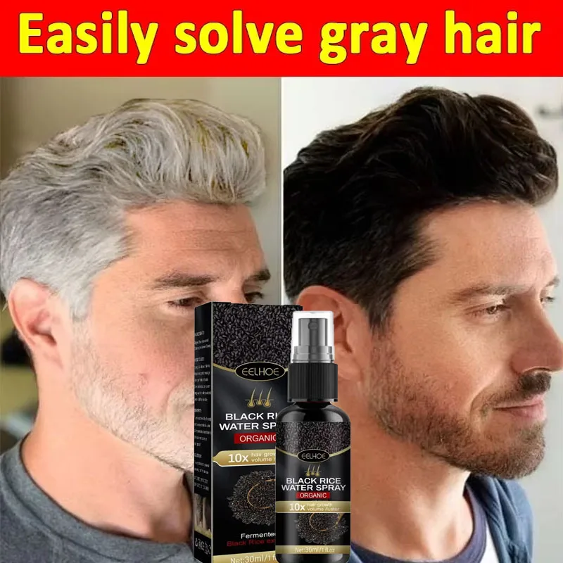 

White To Black Gray Hair Treatment Serum Natural Color Repair Spray Anti Loss Anti-gray Fast Hair Growth Hair Care Products 30ml